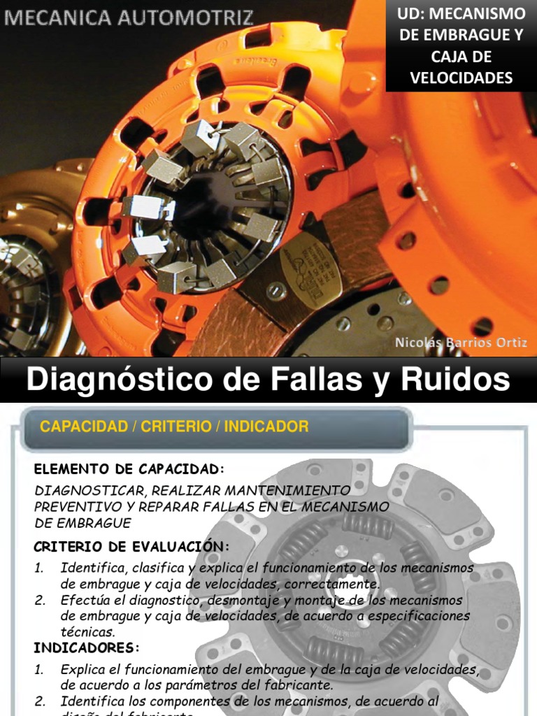 Diagnostico Fallas Y Ruidos Pdf Embrague Rodamiento Mecánico