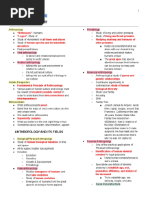 Introduction To Anthropology Notes