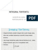 Pertemuan ke 13 INTEGRAL TERTENTU