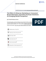 The Effect of Influencer Marketing On Consumers Brand Admiration and Online Purchase Intentions An Emerging Market Perspective