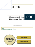 Chapter One: Management: Science, Theory and Practice