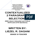 Villa Kananga Integrated School Student Worksheets