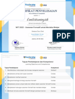 Sertifikat Assesment Formatif Untuk Merdeka Belajar