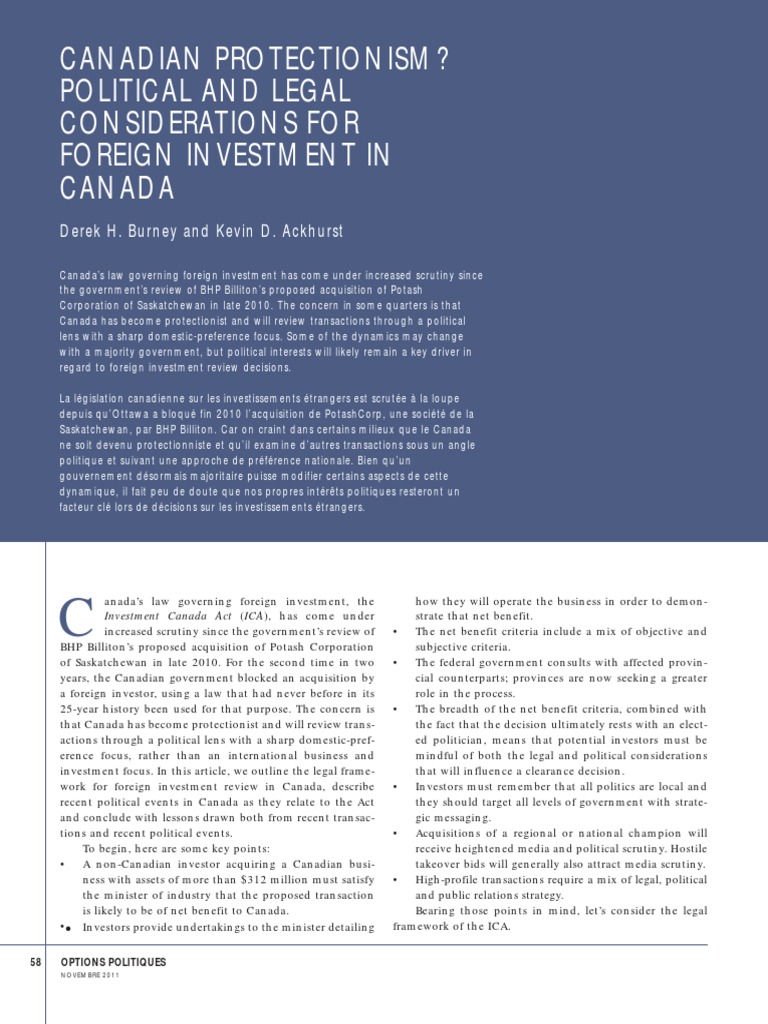 Burney 4 PDF Canada Foreign Direct Investment