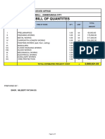 Proposed Andaluz Estate Office Bill of Quantities