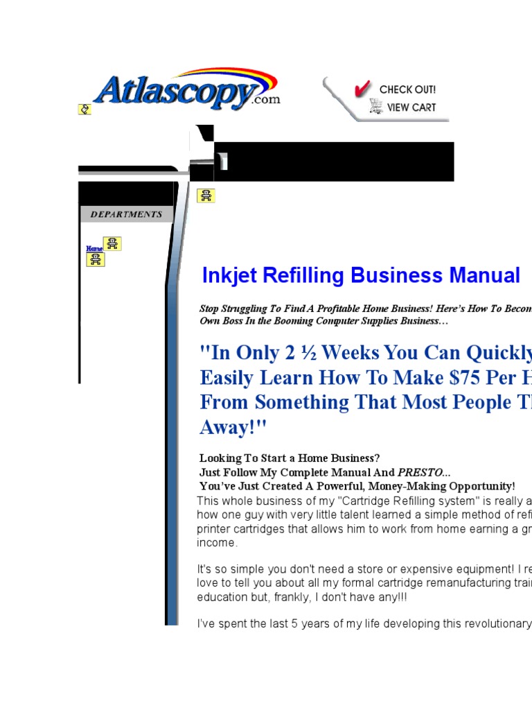Refilling Cartridge Biz $75 Per Hour | PDF | Printer (Computing) | Business