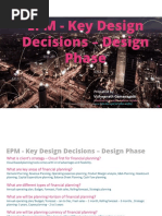 EPM Key Design Decisions - Design Phase