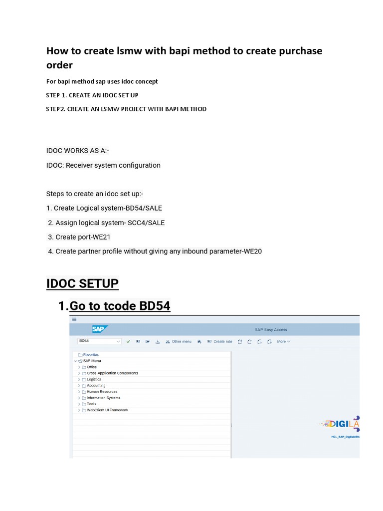 Create LSMW with BAPI for PO | PDF