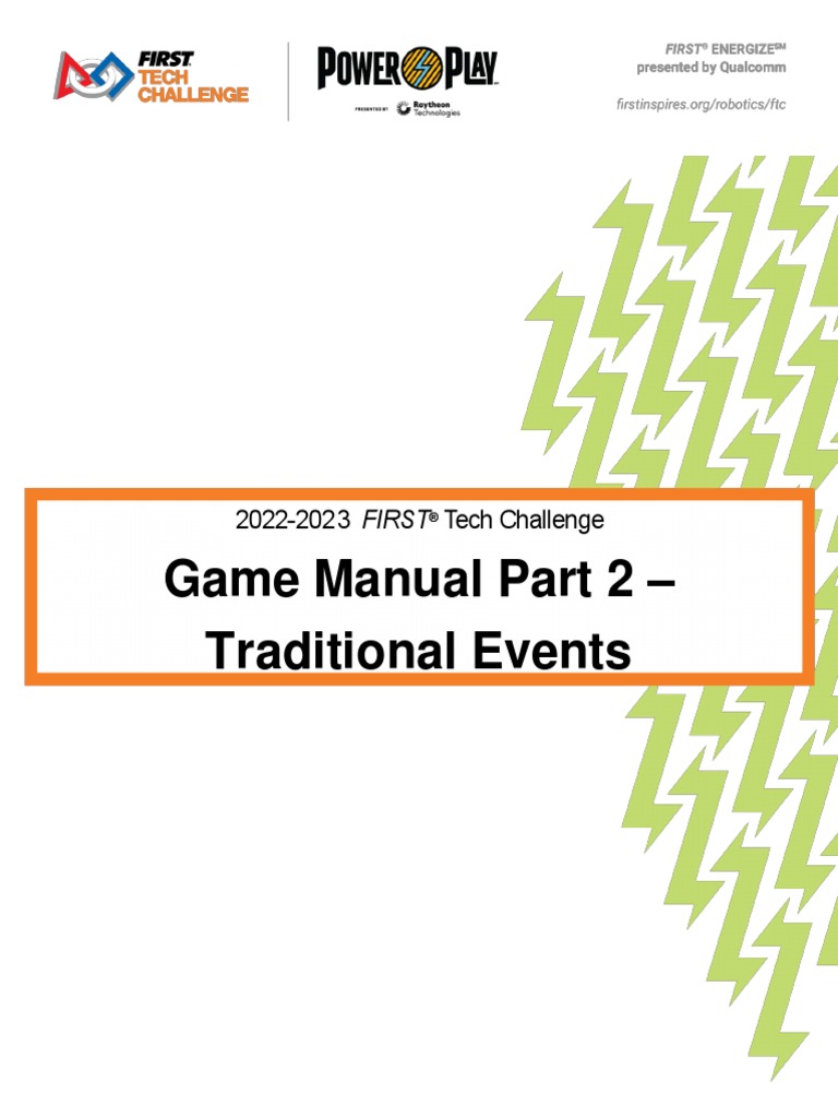 Game Manual Part 2 Traditional PDF Robot Robotics