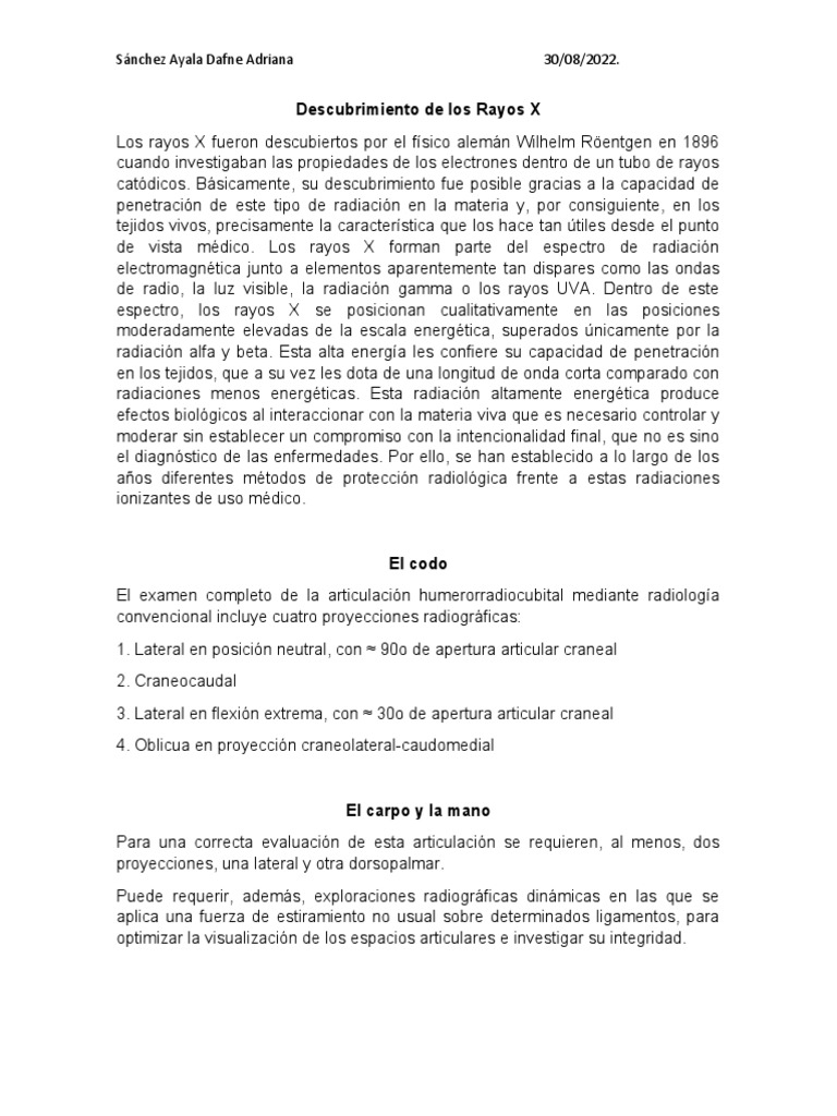 Descubrimiento de Los Rayos X | PDF | Rayo X | Radiación