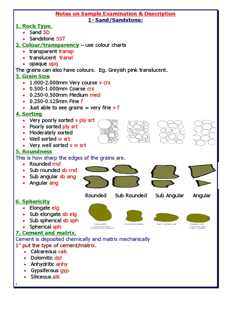 Rock Description PDF Limestone Minerals