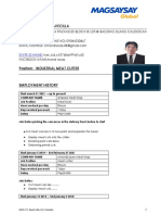 MGSI CV Sample Format