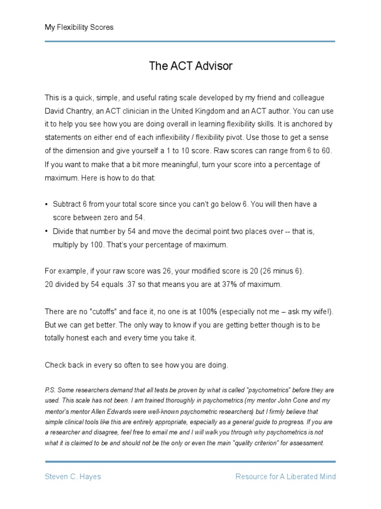 Flexibility Score Assessment Guide | PDF