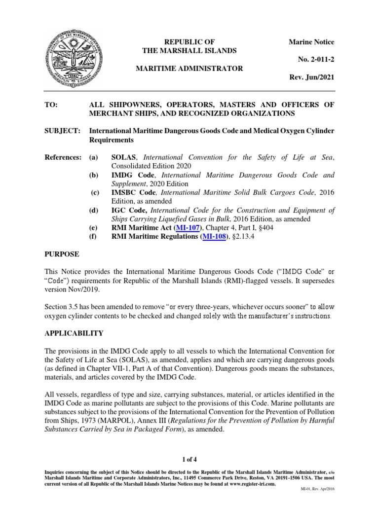 Medical Oxygen Cylinder Requirement PDF Dangerous Goods