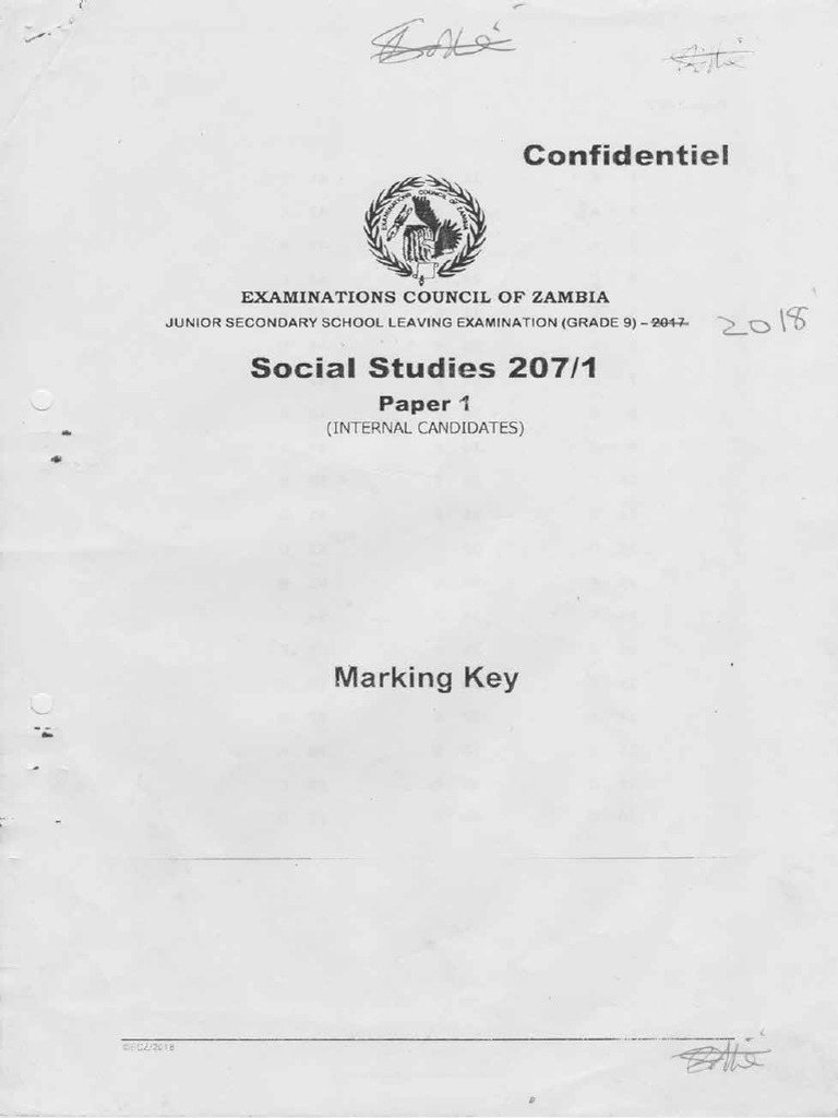 G9 Social Studies Keys 2018 PDF