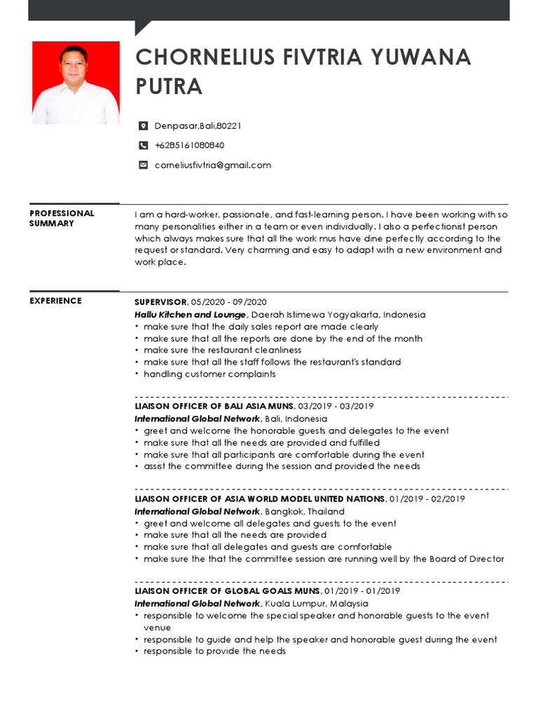 Chornelius Fivtria Yuwana Putra CV | PDF | Inventory | Indonesia