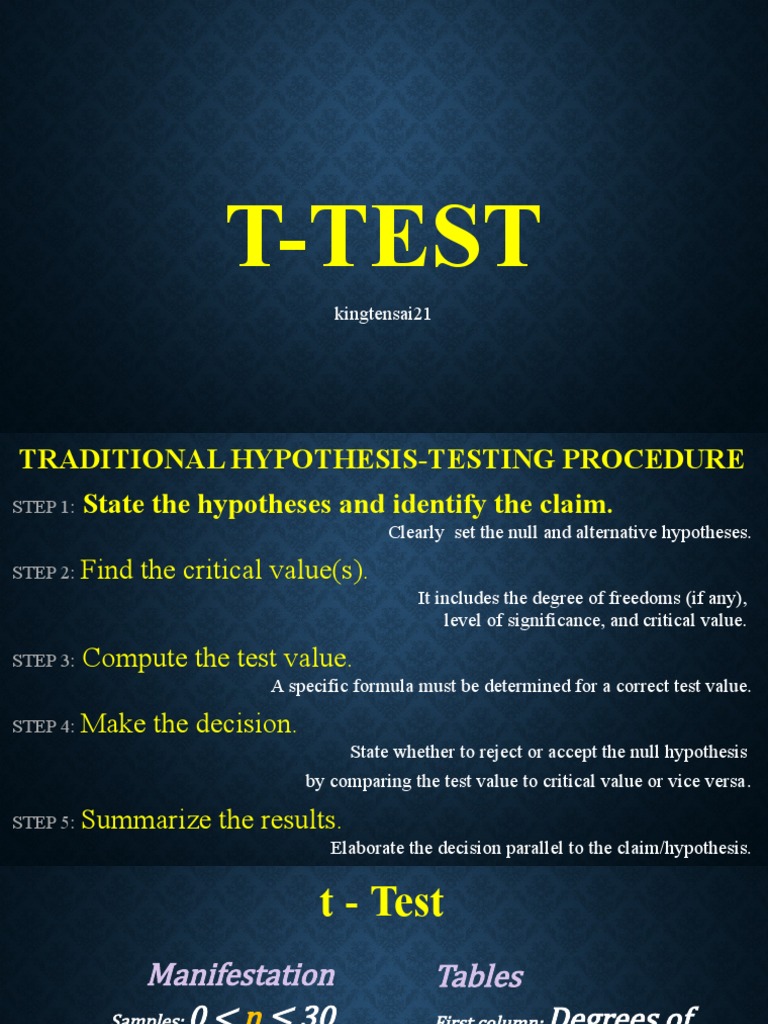 Paired T Test Statistical Analysis