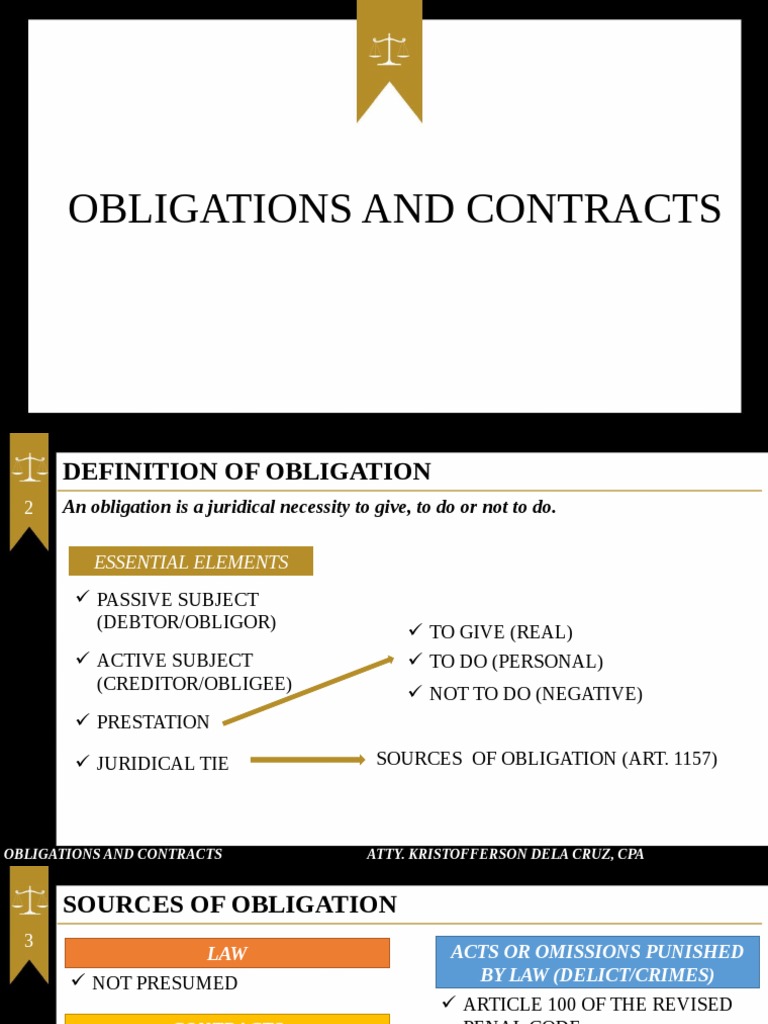 Understanding Obligations and Contracts | PDF | Legal Liability | Law ...