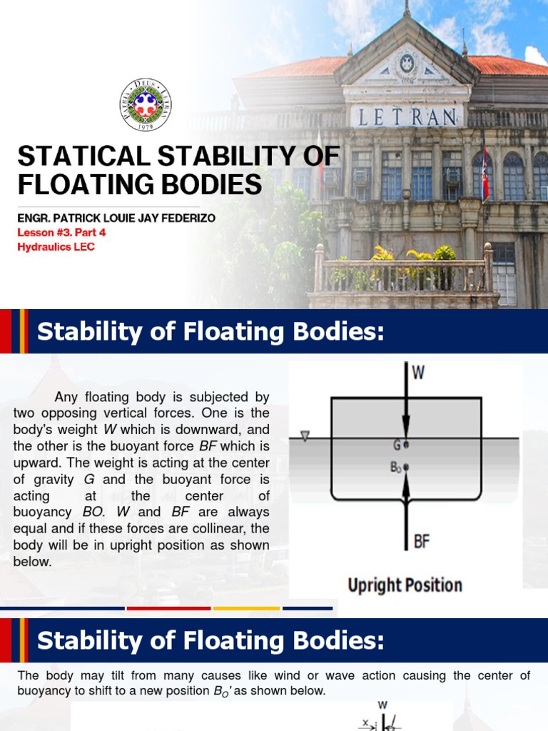 Lesson 3 PART 4 Floating Bodies PDF Buoyancy Mechanics