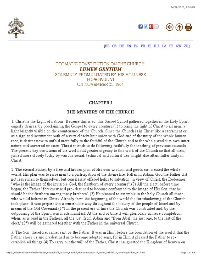 Lumen Gentium | PDF | Eucharist | Sacraments