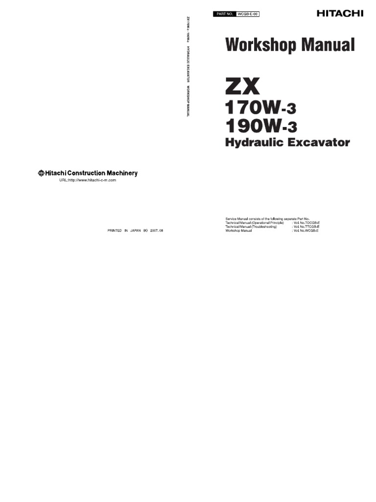 Hitachi ZX170W-3 ZX190W-3 - Workshop Manual | PDF | Personal