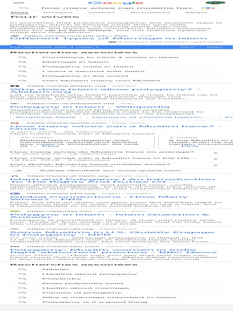 How Many Wives Can Muslims Have Recherche Google PDF Marriage