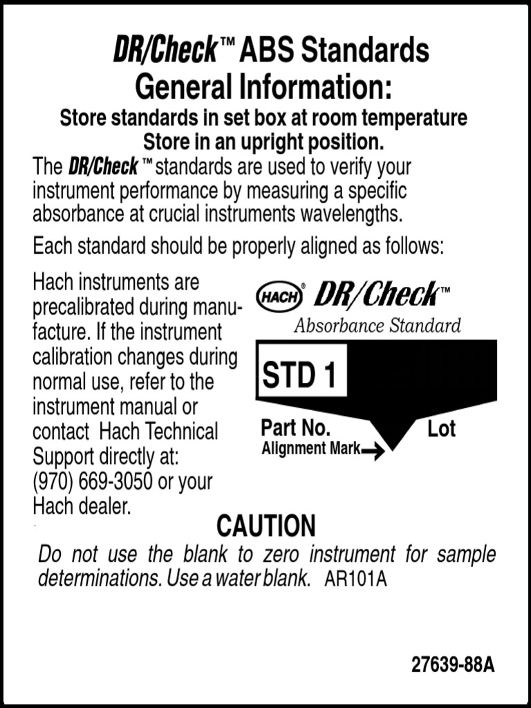 DR-Checks - 2763900 Instructions | PDF | Absorbance | Calibration