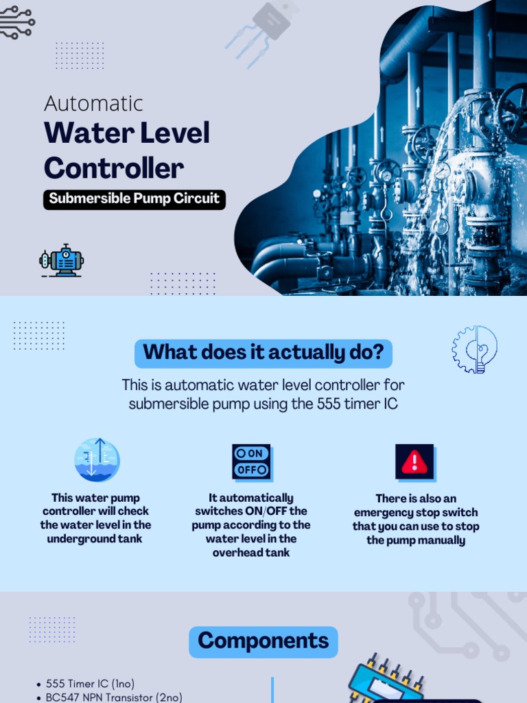 Automatic Water Level Controller Project Presentaton | PDF | Switch | Relay