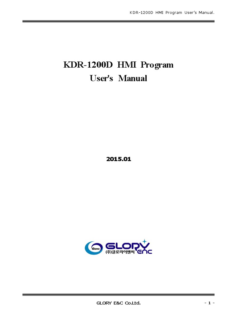 Nigeria KDR-1200D HMI Manual | PDF | Power Supply | Cursor (User Interface)