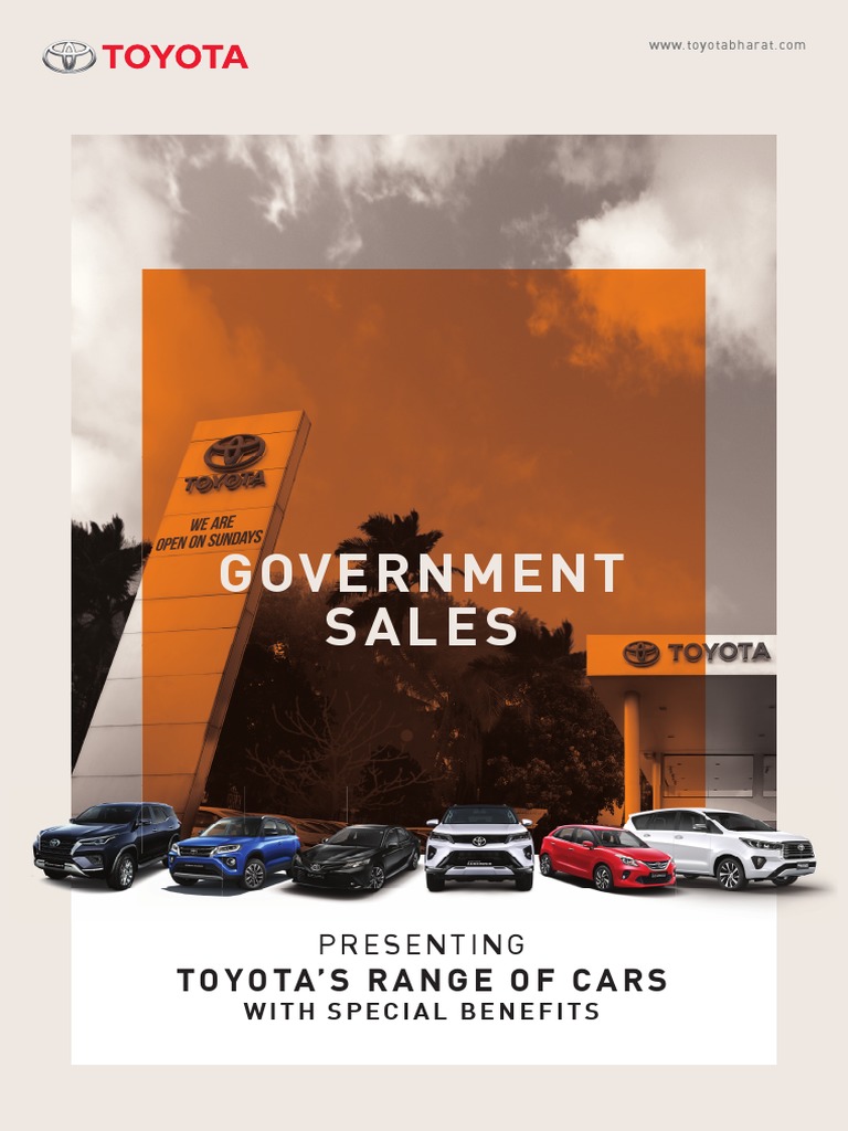 Toyota India's Product Brochure Highlighting Special Pricing and ...