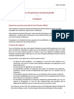 Consignes Rapport Expérience Professionnelle