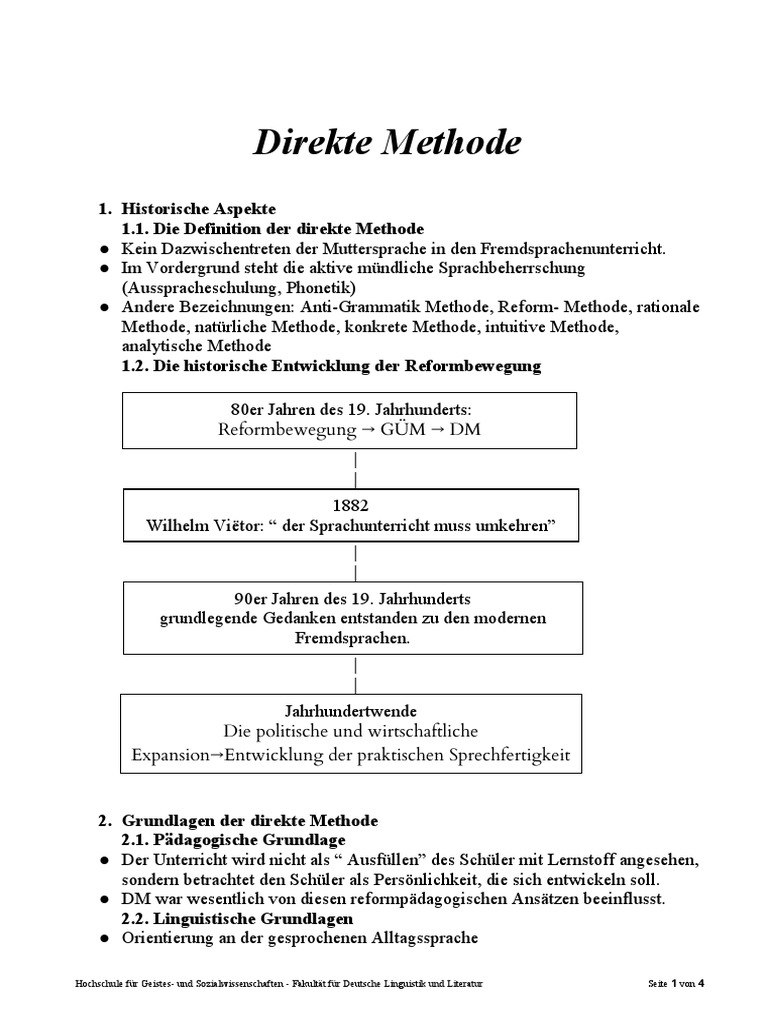 Handout Für Direkte Methode. | PDF