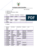 Arusha Region Cricket Committee - Clubs fact sheet 2022