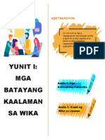 Yunit I: MGA Batayang Kaalaman Sa Wika: Abstraksyon