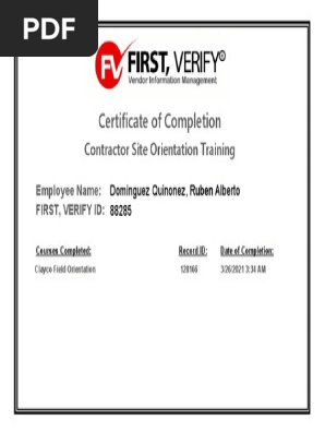 Training Certificate