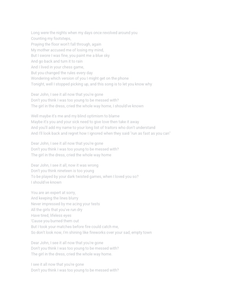 Dear John Letter PDF