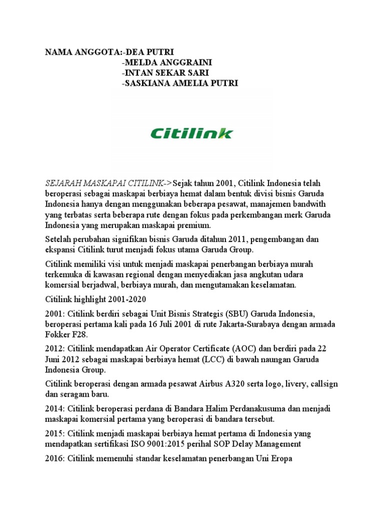 Maskapai Citilink. | PDF