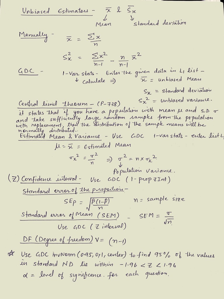 Notes On Statistics | PDF