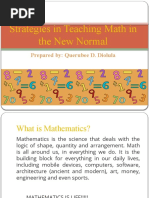 Strategies in Teaching Math in the New Normal