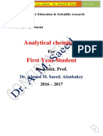 Analytical Chemistry: Dr. Ahmed M. Saeed. Alanbakey
