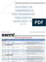 Relatório de Transparência Dos Pagamentos Públicos de Públicos de Santa Rita - PB