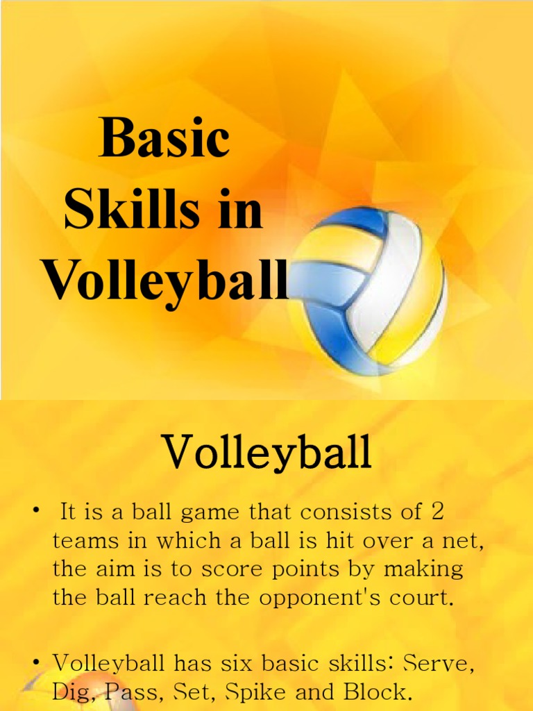 LESSON 8 9. Basic Skills in Volleyball PDF Volleyball Hobbies