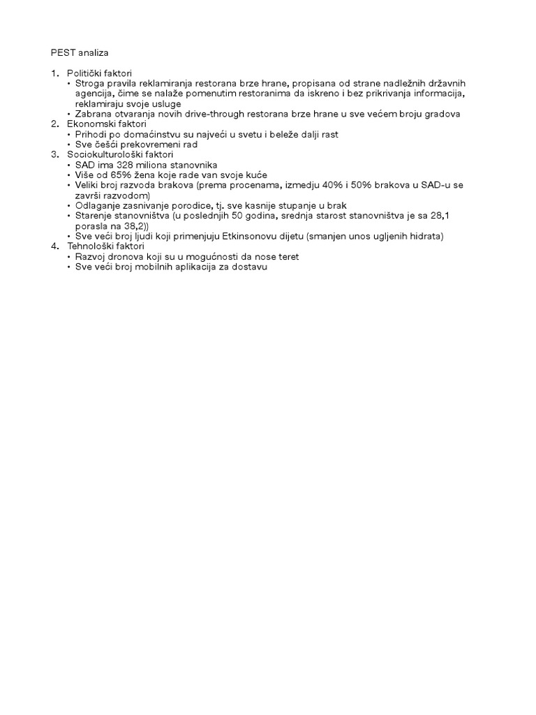 PEST Analiza | PDF