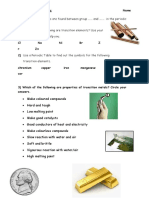 Transition Metals Sheet