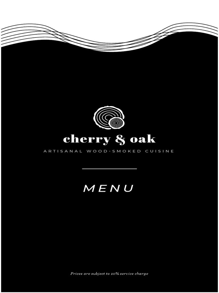 Cherry & Oak Menu PDF Salad Smoking (Cooking)