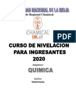 Curso Ingreso Quimica Veterinaria 2020