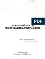TEORIA E PRÁTICA DA PSICOPEDAGOGIA INSTITUCIONAL 1° edição