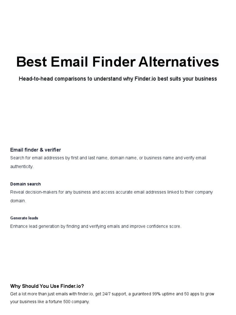 Best Email Finder Alternatives | PDF | Career & Growth
