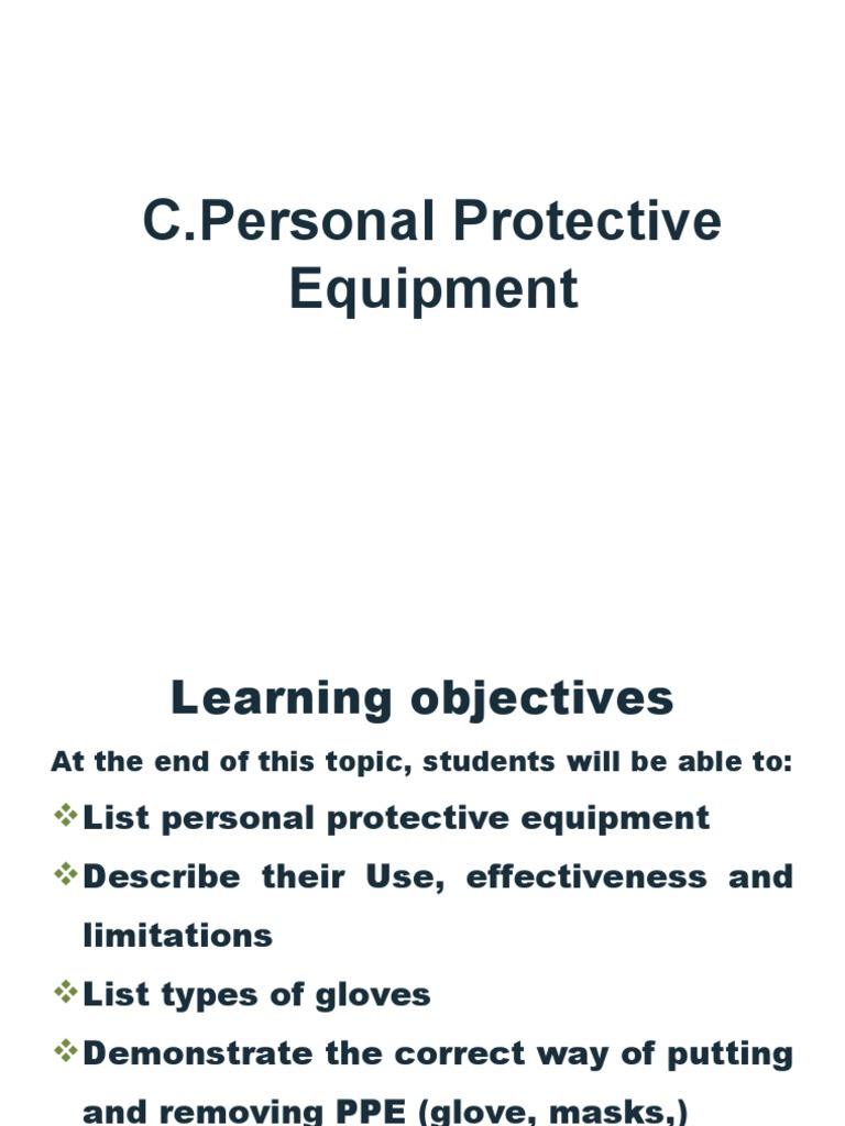 4 Ppe PDF Personal Protective Equipment Health Sciences