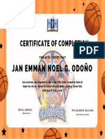 First Place Sports Basketball Design Certificate of Completion 2